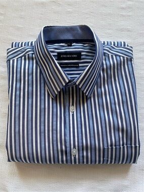 jones new york slim fit dress shirt Jones New York 17.5 Mens L/S White Dress Shirt Slim Fit Stretch 34/35